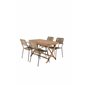 Kenya Dining Table 120*70*H75 - Teak, Lindos - Armchair - Black Alu / Latte Rope