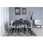 Dipp Dining Table - 180*90cm - Black / Black Brass, Polar Diamond Dining Chair - Black Legs - Grey Fabric_6