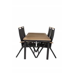 Panama Table 160/240 - Black/Teak, Panama 5:pos Chair - Black/Black_4