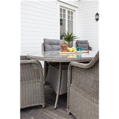 Vikelund Table ø 140 - Grey, Vikelund Armchair - Grey/Grey_4