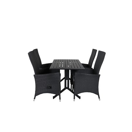 Way - Café Table - Musta / Musta 120 * 70cm, Padova-tuoli (Lepotuoli) - Musta/Grey_4