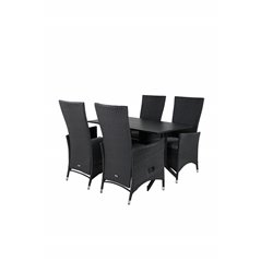Vägen - Cafébord - Svart / svart 120 * 70cm, Padova stol (vilostol) - svart / Grå_4