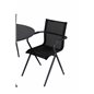 Alma Dining Table - Black Alu - ø120cm, Alina Dining Chair - Black Alu / Black Textilene