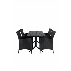 Way - Café Table - Black / Black 120*70cm, Knick Armchair - Black_4