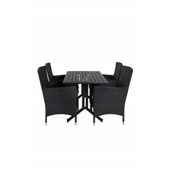 Way - Café Table - Black / Black 120*70cm, Malin Armchair - Black/Grey_4
