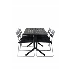 Way - Café Table - Black / Black 120*70cm, Lina Dining Chair - Grey_4