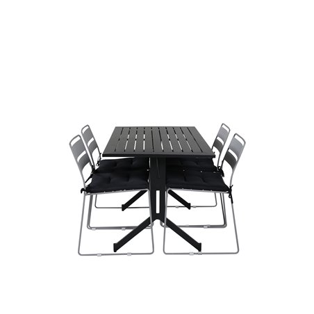 Way - Café Table - Black / Black 120*70cm, Lina Dining Chair - Grey_4