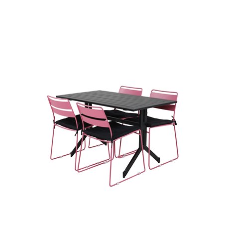 Way - Café Table - Musta / Musta 120 * 70cm, Lina-ruokatuoli - Pink_4