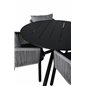 Alma Dining Table - Black Alu - ø120cm, Virya Dining Black Alu / Grey Cushion