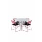 Alma Dining Table - White Alu - ø120cm, Lina Dining Tuoli Pink_4