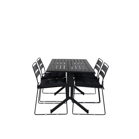 Way - Café Table - Black / Black 120*70cm, Lina Dining Chair - Black_4