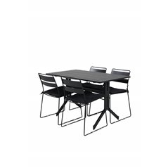 Way - Café Table - Black / Black 120*70cm, Lina Dining Chair - Black_4