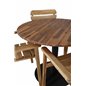 Cot Dining Table - Black Steel / Acacia (teaklook) - ø100cm+ Marion Stackable Armchair