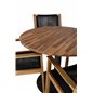 Cot Dining Table - Black Steel / Acacia (teaklook) - ø100cm+ Little John Dining Chair - Black Rope / Acacia