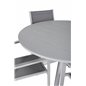 Alma Matbord - Vit Aluminium - Ø120cm, Copacabana Stapelbar stol - vit / Grå_4