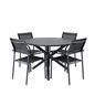 Alma Dining Table - Black Alu SanTorini Arm Chair Black Alu/Black Textilene (käytetty)
