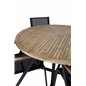 Cruz Dining Table - Black Steel / Acacia (teak look) ø140cm, Meksikon tuoli - Black/Teak_4