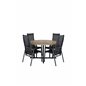 Cruz Dining - Black Steel / Acacia (teak look) ø140cm, Copacabana Recliner Chair - Black/Black_4