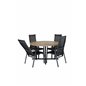 Cruz Dining - Black Steel / Acacia (teak look) ø140cm, Copacabana Recliner Chair - Black/Black_4