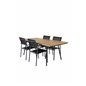 Chan Dining Table - Black Steel / AcaciaSanTorini Arm Chair Black Alu/Black Textilene (käytetty)