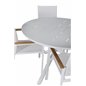 Alma Dining Table - White Alu - ø120cm, Texas Chair - White/Teak_4