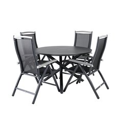 Alma Dining Table - Black Alu - ø120cm, Albany 5:pos Pääartikkeli: Black/Black_4