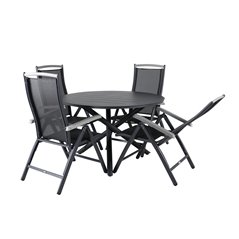 Alma Dining Table - Black Alu - ø120cm, Albany 5:pos Pääartikkeli: Black/Black_4