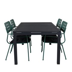 Marbella Table 160/240 - Black/Black, Nicke Dining chair w, armrest - Green Steel_4