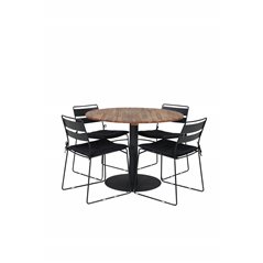 Cot Dining Table - Black Steel / Acacia (teaklook) Päivällinen - Black_4