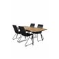 Chan Dining Table - Black Steel / Acacia Bois Armchair: Black Alu / Black Rope / Acacia