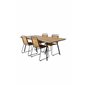 Chan Dining Table - Black Steel / Acacia Bois Dining Chair - Black Alu / Acacia