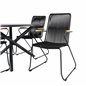 Alma Dining Table - Black Alu - ø120cm, Bois Armchair - Black Alu / Black Rope