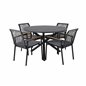 Alma Dining Table - Black Alu - ø120cm, Dallas Dining Chair