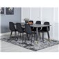 Dipp ruokapöytä - 180 * 90 cm - musta / musta messinki, Polar Diamond ruokapöydän tuoli - mustat jalat - musta Velvet_6