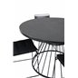 Tropea Dining Table - Black Steel / Grey Spray Glass, Lina Dining Tuoli