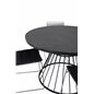 Tropea Dining Table - Black Steel / Grey Spray Glass, Lina Dining Tuoli