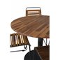 Tremmeseng Spisebord - Sort stål / Acacia (teak look) - ø100cm + Bois Spisestuestol - Sort Alu / Acacia_4