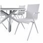 Parma Taulu 140 - Valkoinen / Harmaa, Alina Dining Chair - White Alu / Valkoinen tekstiili