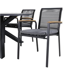 Parma - Table ø 140 - Black Alu /Grey Aintwood, Dallas Dining Chair_4