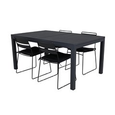 Marbella-pöytä 160/240 - Musta/musta, Lina Dining Chair - Black_4