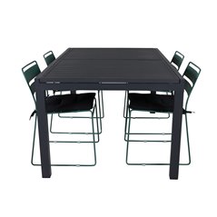 Marbella Table 160/240 - Black/Black, Lina Dining Chair - Green_4