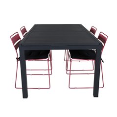 Marbella Table 160/240 - Black/Black, Lina Dining Chair - Pink_4