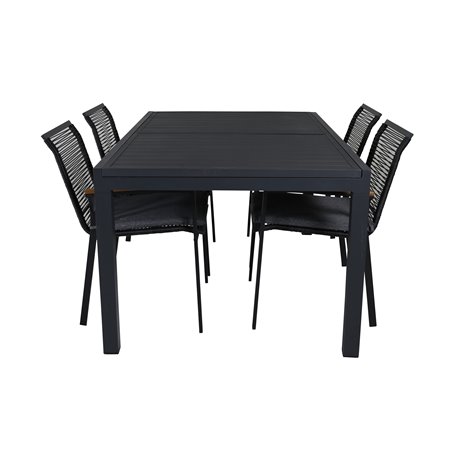 Marbella Table 160/240 - Black/Black, Dallas Dining Chair_4