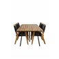 Chan Dining Table - Black Steel / Acacia Peter Stackable Dining Chair, tunnetuin esittäjä Black Rope