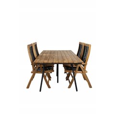 Chan Dining Table - Black Steel / Acacia (viittaukset | muokkaa) Tuoli - Black Rope, tunnetuin esittäjä Acacia