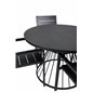 Tropea Dining Table - Black Steel / Grey Spray Glass, Levels Chair - Black Alu / Black Aintwood