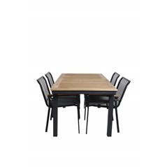 Panama Table 152/210 - Black/Teak, Dallas Dining Chair_4