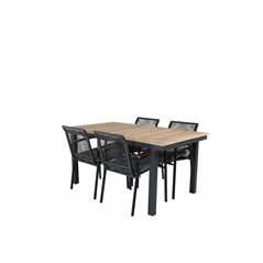 Panama Table 152/210 - Black/Teak, Dallas Dining Chair_4