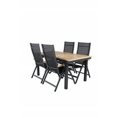 Panama Table 152/210 - Musta/Teak, Panama Light 5-nastainen tuoli Musta / Musta ja teak_4