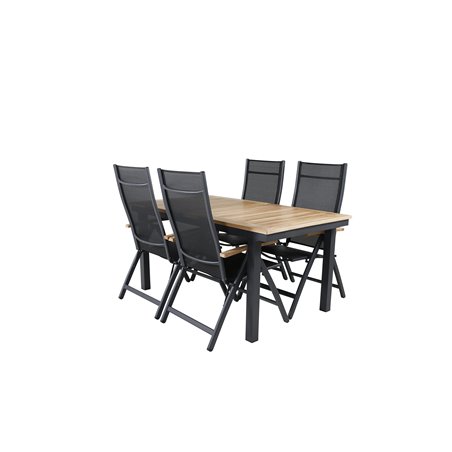 Panama Table 152/210 - Musta/Teak, Panama Light 5-nastainen tuoli Musta / Musta ja teak_4